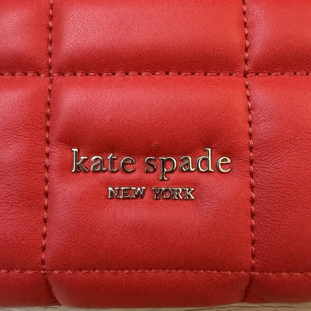 Kate Spade Softwhere Quilted Lambskin Leather Mini Tote Bright Red / No strap